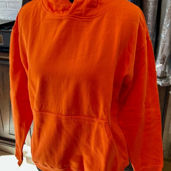 Marky G Apparel Orange Kangaroo Pockets Cotton/Poly Hoodie Size Large NWT - Picture 4 of 5